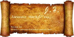 Janousz Harkány névjegykártya